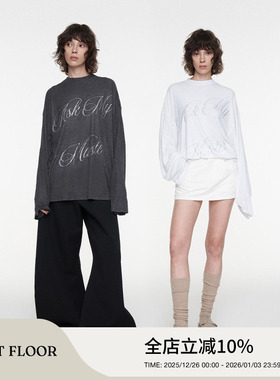 FIRSTFLOOR 软糯桑蚕丝秋季圆领长袖T恤女宽松轻薄防晒罩衫上衣