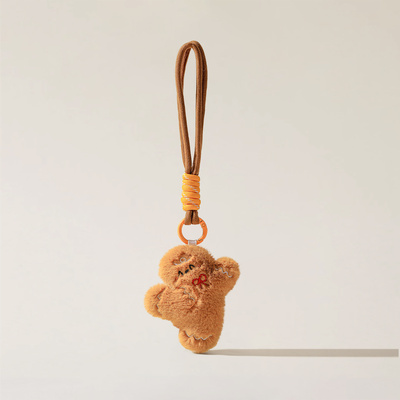 圣诞节毛绒姜饼人挂件小玩偶装饰包包女生平安夜可爱背包挂饰礼物