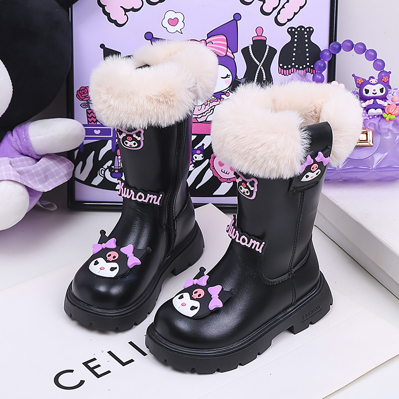 女童长筒雪地靴2026新款冬季加绒