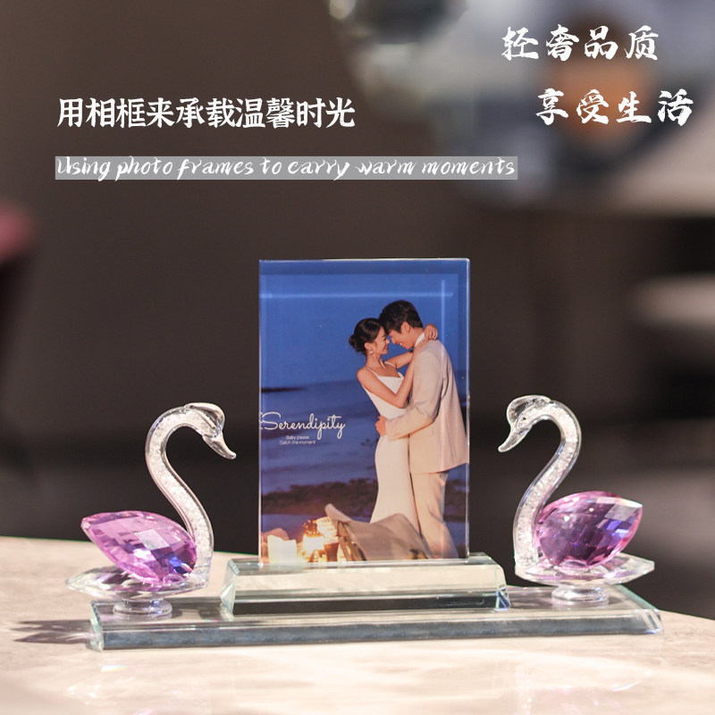 K9水晶相框打印照片定制摆台相册高级感创意手工结婚照女生日礼物