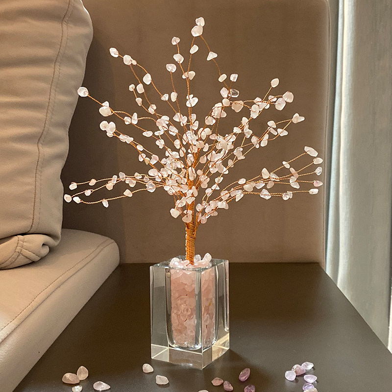 招财水晶发财树摆件客厅电视酒柜玄关家居装饰品办公桌面轻奢高档