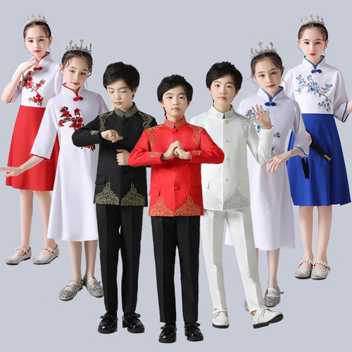 儿童中山装元旦演出服
