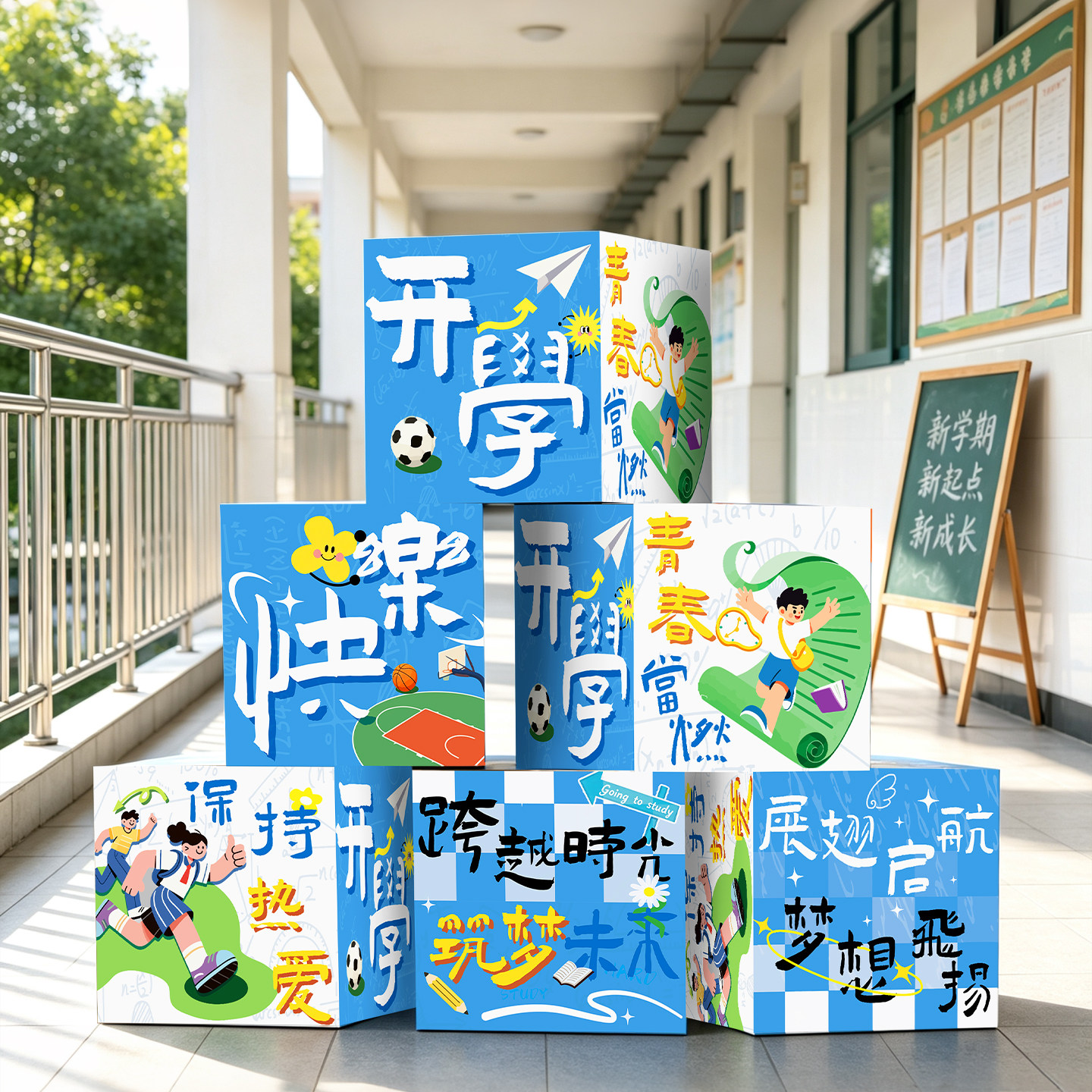 开学季典礼班级教室布置套装图片