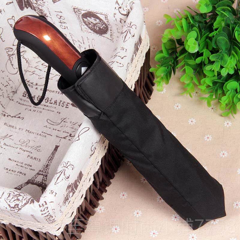 正品ELEPHA全动NTCLAN男士弯柄自伞10骨加大黑防晒三折叠胶弯钩晴