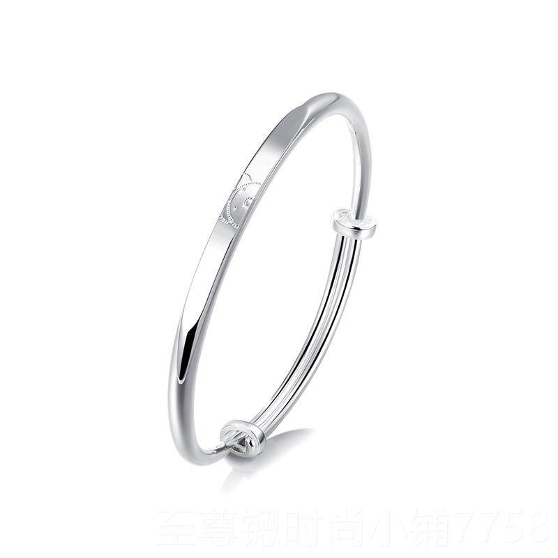 正品clect小珂里熊维尼银手轻镯女银年款999足银镯子银饰品纯生日