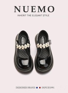 正品UE儿MO法国风牌童鞋~白色女童小皮鞋童软底公潮主N鞋学生演出