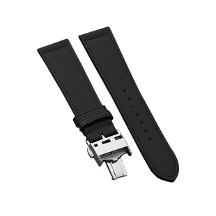 适配浪琴真皮表带原装名匠八针月相康卡斯军旗L2L4男弧形防水表带