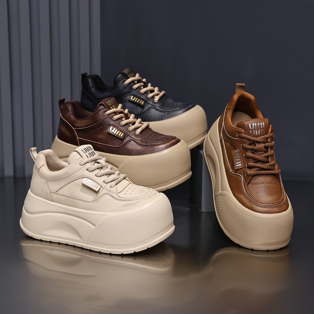 色休闲板鞋小个子增高休闲鞋