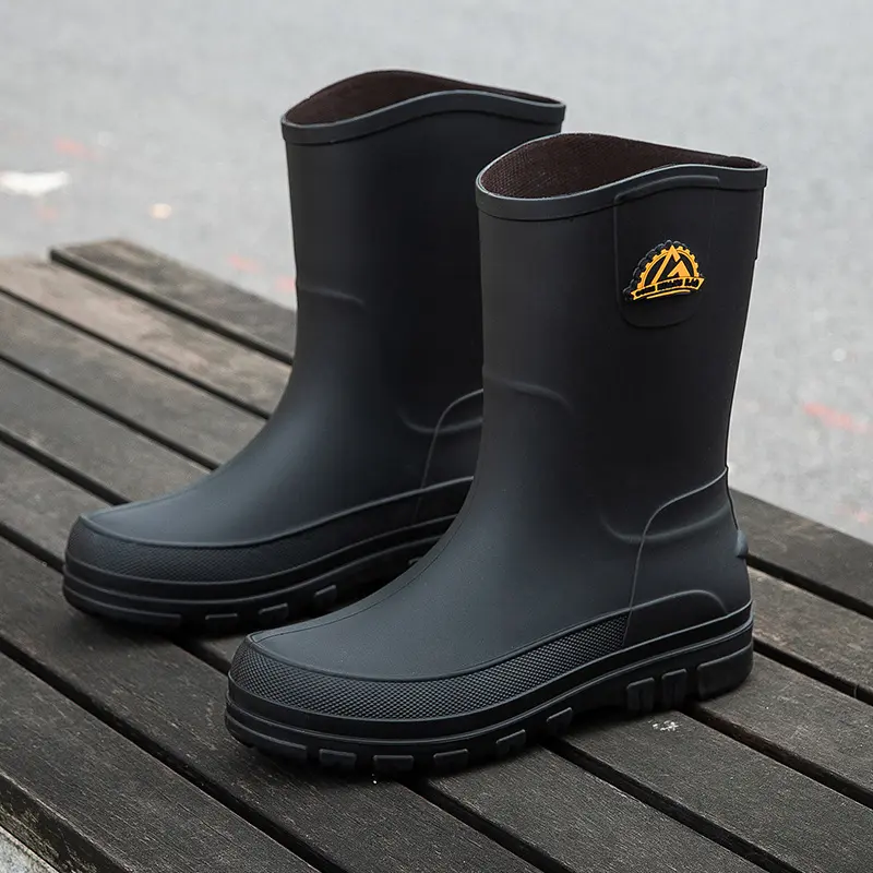 德系中筒雨鞋男款防滑防水雨靴