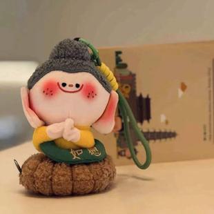 山西大同文创纪念品佛小伴如愿佛毛绒玩偶挂件钥匙扣书包车载挂饰