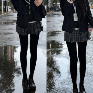 厚黑美学连裤袜子jk春秋冬款显瘦美腿丝袜黑色打底袜女