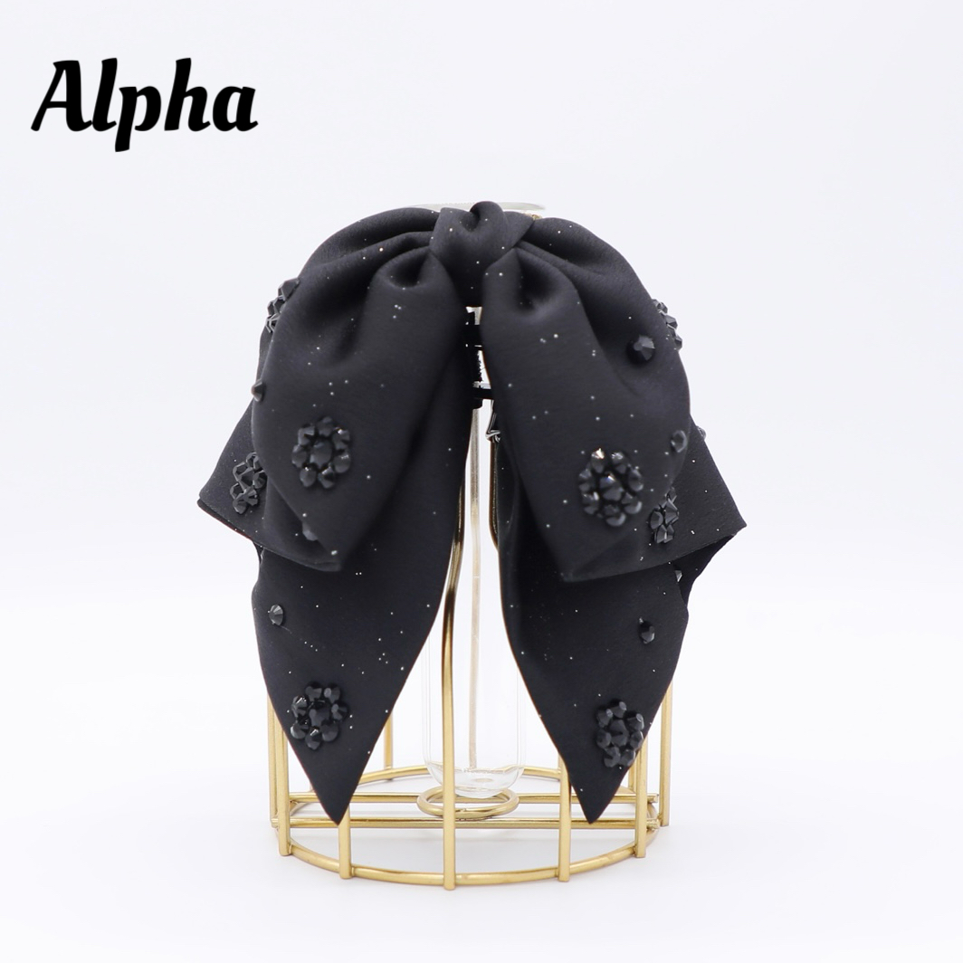 高级感花语抓夹2024新款气质优雅黑色蝴蝶结发夹女法式百搭发饰