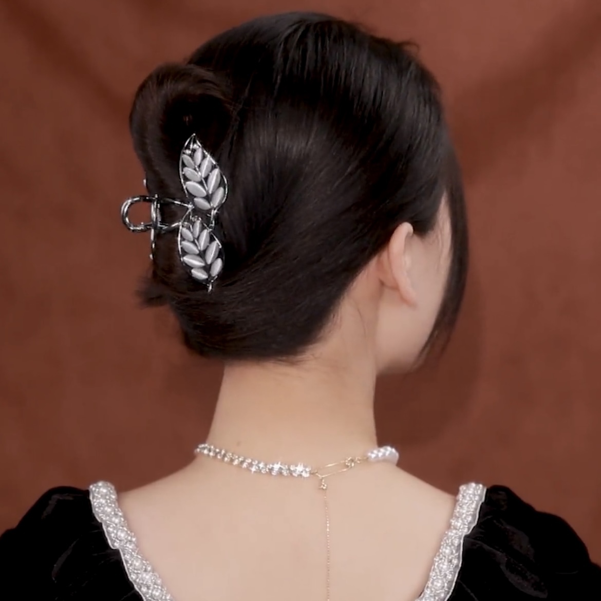 猫眼石发饰合金轻奢气质抓夹小众