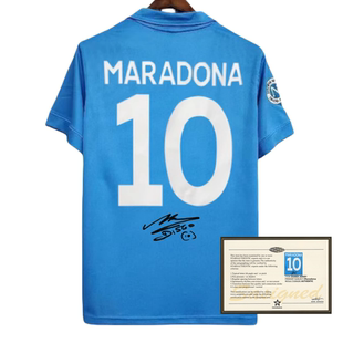 88-89那不勒斯马拉多纳 印签签名球衣 足球服soccer jersey