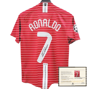 07-08赛季C罗纳尔多签名印签球衣主场 短袖足球服soccer jersey