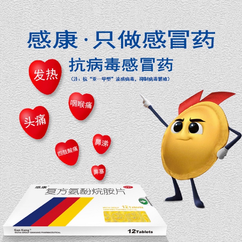 【感康】复方氨酚烷胺片12片/盒