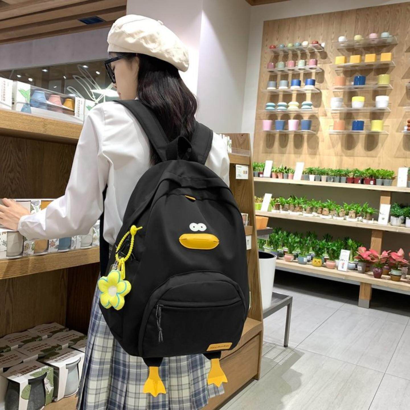 女韩版学生休闲书包大容量小清新初中生背包森系日系情侣双肩包