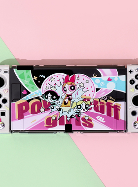 任天堂SWITCH OLED保护壳NS保护壳硬壳透明保护壳  飞天小女警