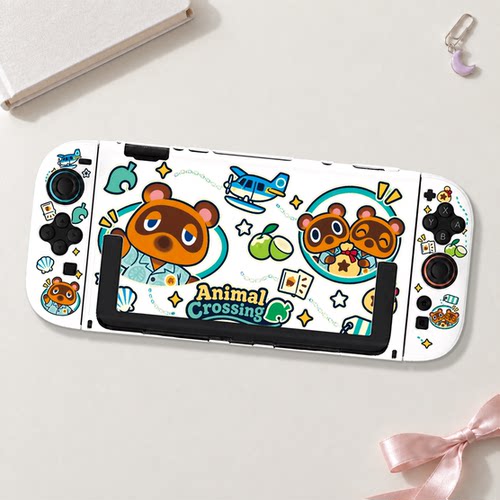 Switch OLED保护壳NS续航Switch2外壳可插底座壳可爱飞机狸克动森