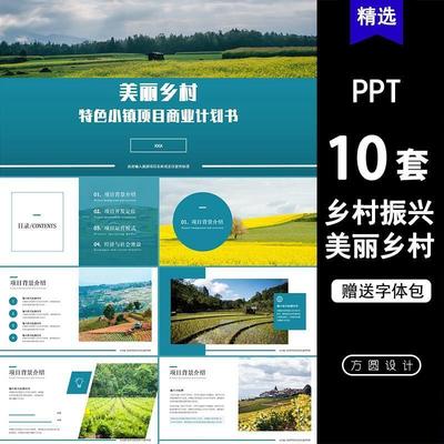 旅游建设美丽乡村振兴商业项目计划书方案模板农村特色小镇PPT