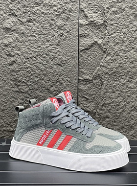 zl高帮鞋男2025年秋季新款舒适透气布面鞋网红同款百搭时尚休闲板