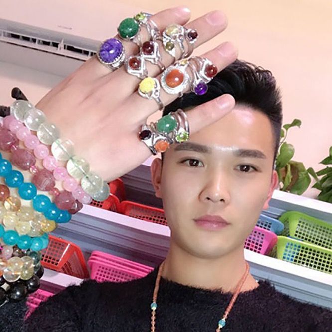 毛毛天然水晶手链男女款戒指吊坠项链碧玺石榴石舒俱来毛衣链车挂
