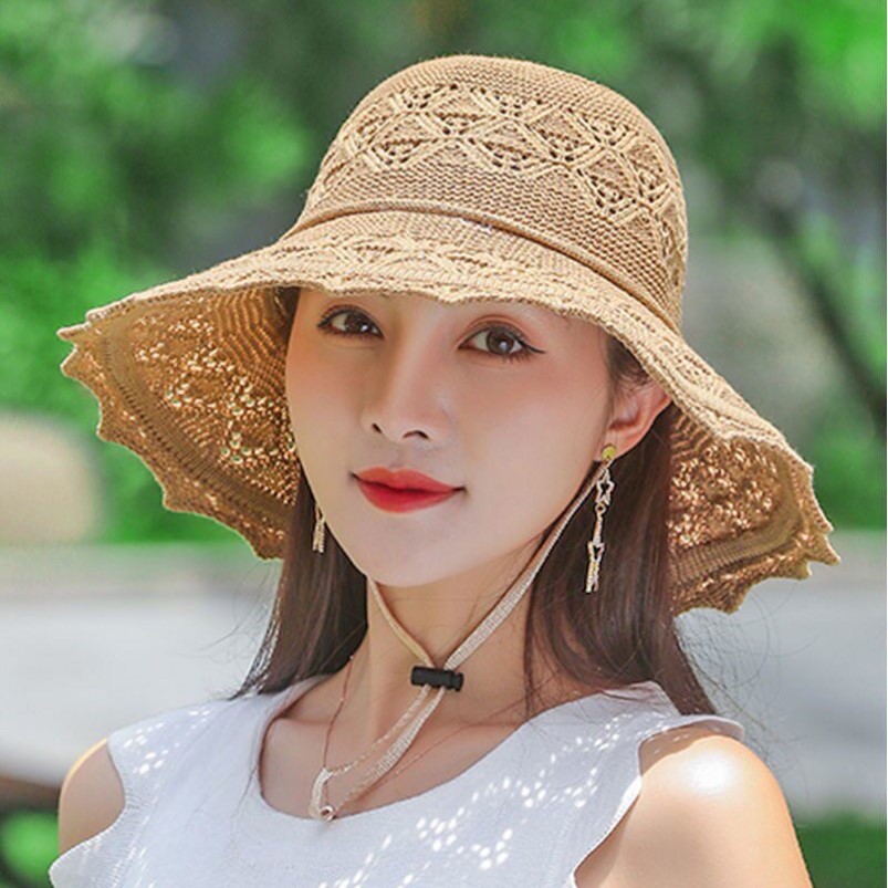 可水洗折叠帽子女春夏季防紫外线防晒遮阳帽夏天凉帽百搭渔夫帽