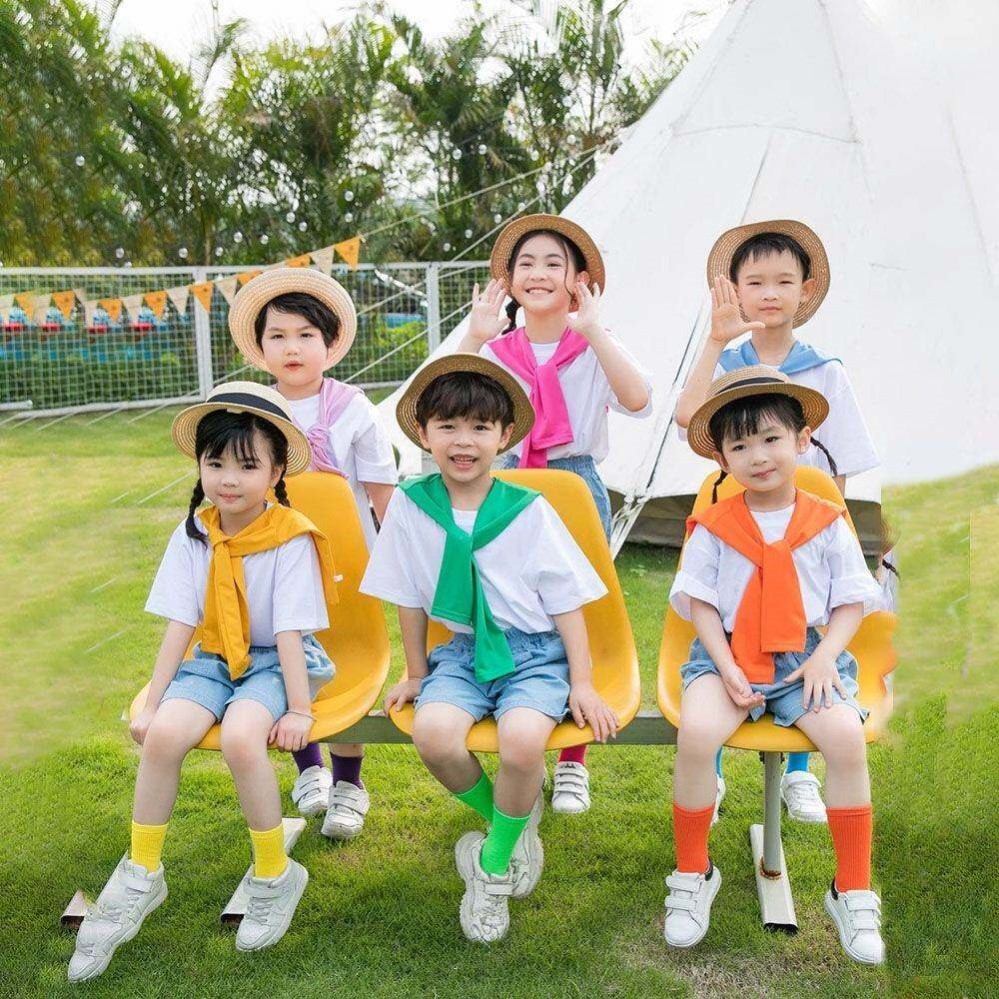 儿童演出服幼儿园班服男女童彩色T恤套装小学生六一节舞蹈表演服
