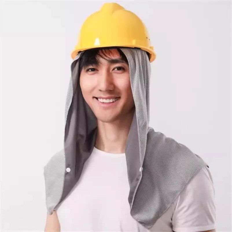 建筑工地用帽子夏季防晒男士遮阳护颈帽防晒速干运动凉爽头巾冷感