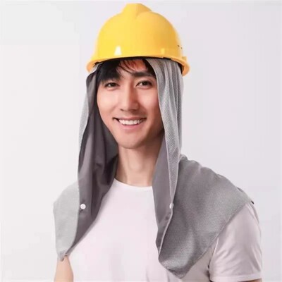 建筑工地用帽子夏季防晒男士遮阳护颈帽防晒速干运动凉爽头巾冷感