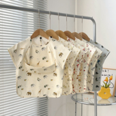 宝宝春夏新款 罩衣幼儿园吃饭围兜饭兜防水防脏儿童围裙画画衣 无袖