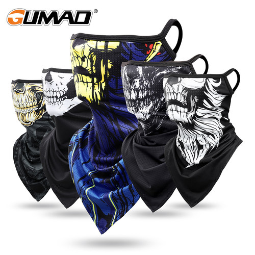 骷髅头骑行面罩挂耳三角巾