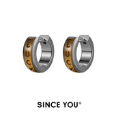 原创设计潮酷耳钉时尚 Since You招财LUCK耳环男士 虎眼石耳饰女