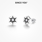 Since You太阳神耳钉男纯银痞帅风耳环耳饰2025新款 耳夹女无耳洞