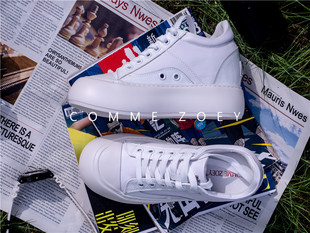 艾*今同款自主品牌春季8.5cm内增高真皮休闲小白鞋女YF265WTC