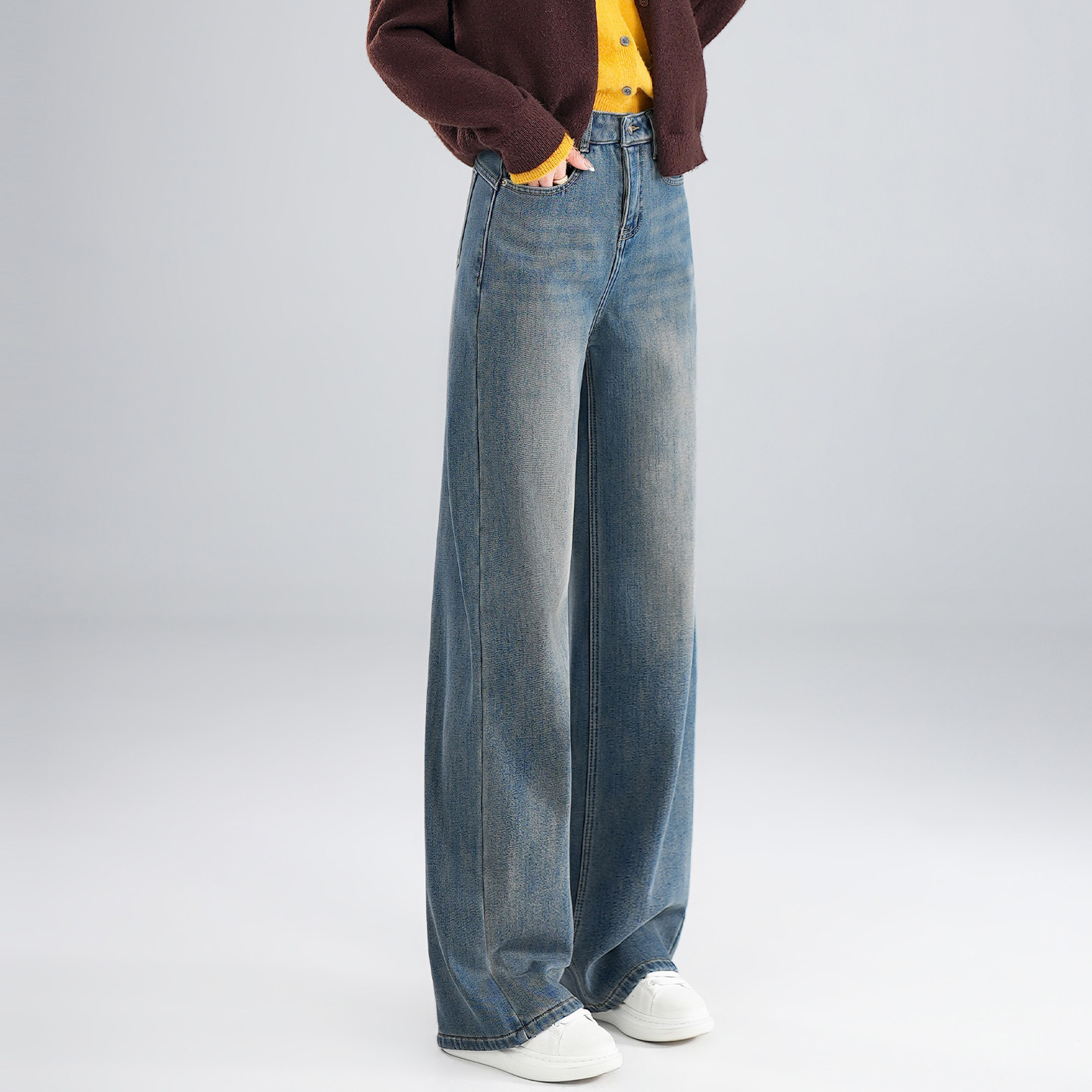 春秋窄版阔腿牛仔休闲裤子女新款高腰宽松小个子九分显瘦直筒长裤,女装/女士精品,牛仔裤,淘宝优惠券,粉丝福利购,淘宝优惠卷