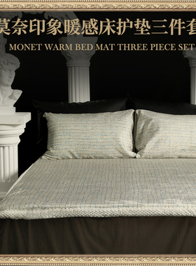 【大乐严选暖感三件套】ESTEEM/宜庭莫奈印象暖感床护垫三件套