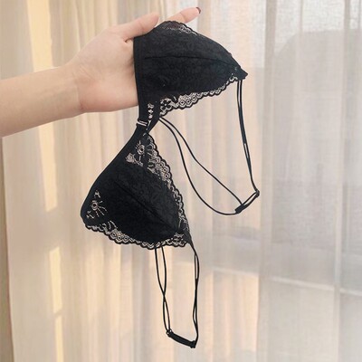 纯欲法式前扣蕾丝三角杯内衣女