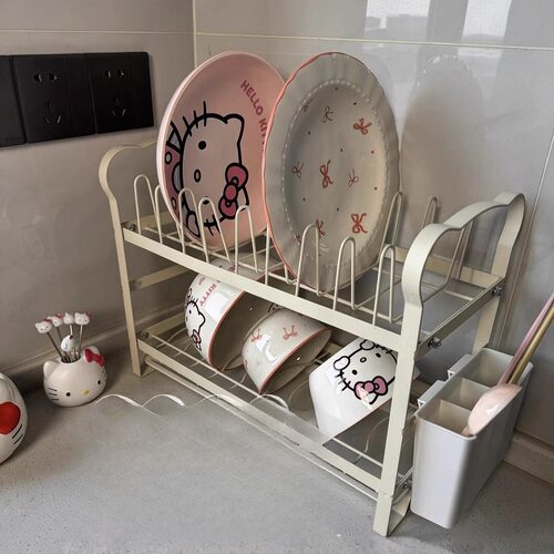 ins奶油风沥水碗碟架厨房台面