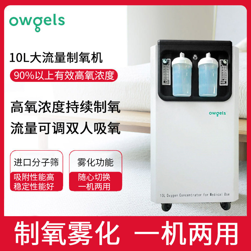 owgels欧格斯多人10l制氧外贸家用雾化呼吸氧气机制氧可出口