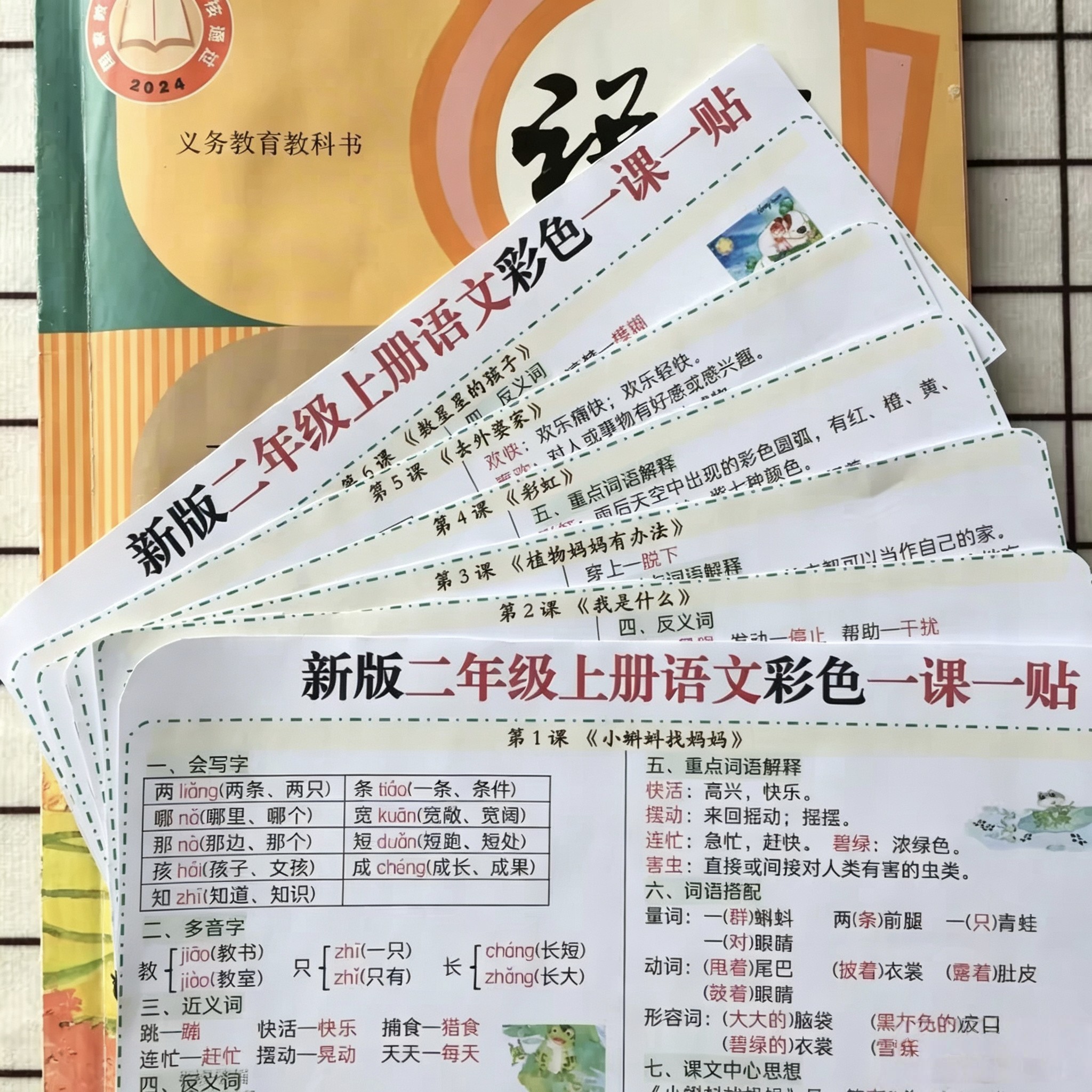 新人教版重点知识彩色一课一贴