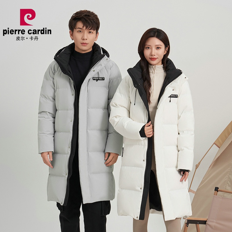 皮尔卡丹2025极寒冬款户外长款连帽情侣羽绒服中青年潮流保暖外套