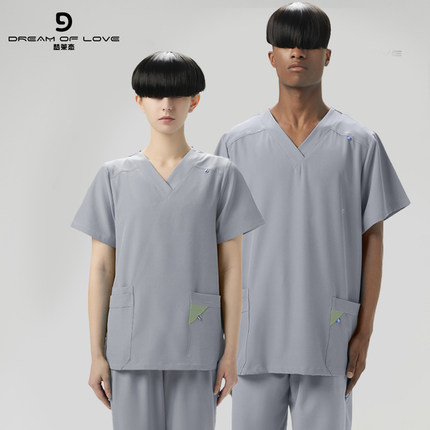 洗手衣女夏季手术衣手术室弹力速干刷手服薄款医生工作服纯棉短袖