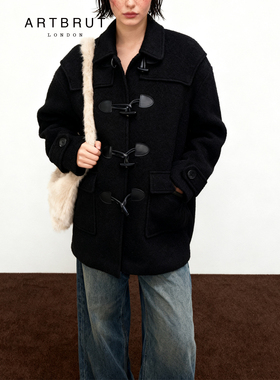 artbrut羊毛定制双色双面大帽子宽松大衣慵懒高级大衣