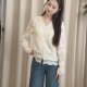 新款 女2026春季 宽松百搭显瘦气质上衣潮 V领蕾丝镂空刺绣衬衫 法式