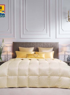 皇锦1200g加厚95绒双人进口匈牙利鹅绒暖冬被芯HJ11696