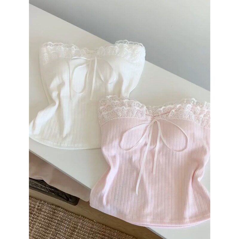 甜美温柔蕾丝边抹胸吊带背心女2026早春新款超好看绑带内搭打底衫