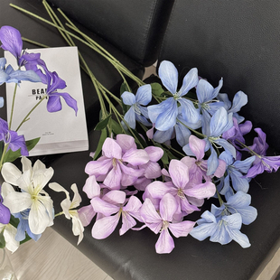 仿真花紫荆花火焰兰假花家居客厅摆件婚礼堂路引布景店铺橱窗装饰