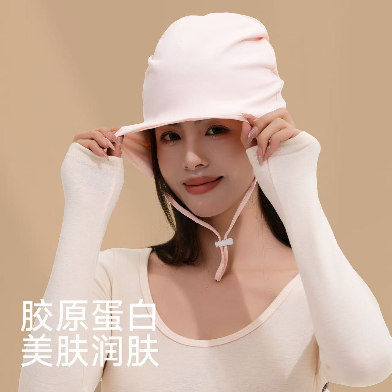 纯棉女士睡觉专用睡帽晚上戴保暖