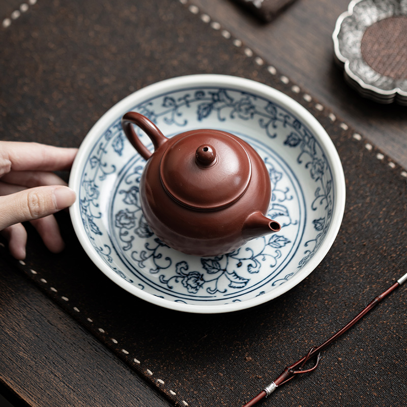 樱芝堂中式复古青花壶承干炮台盘